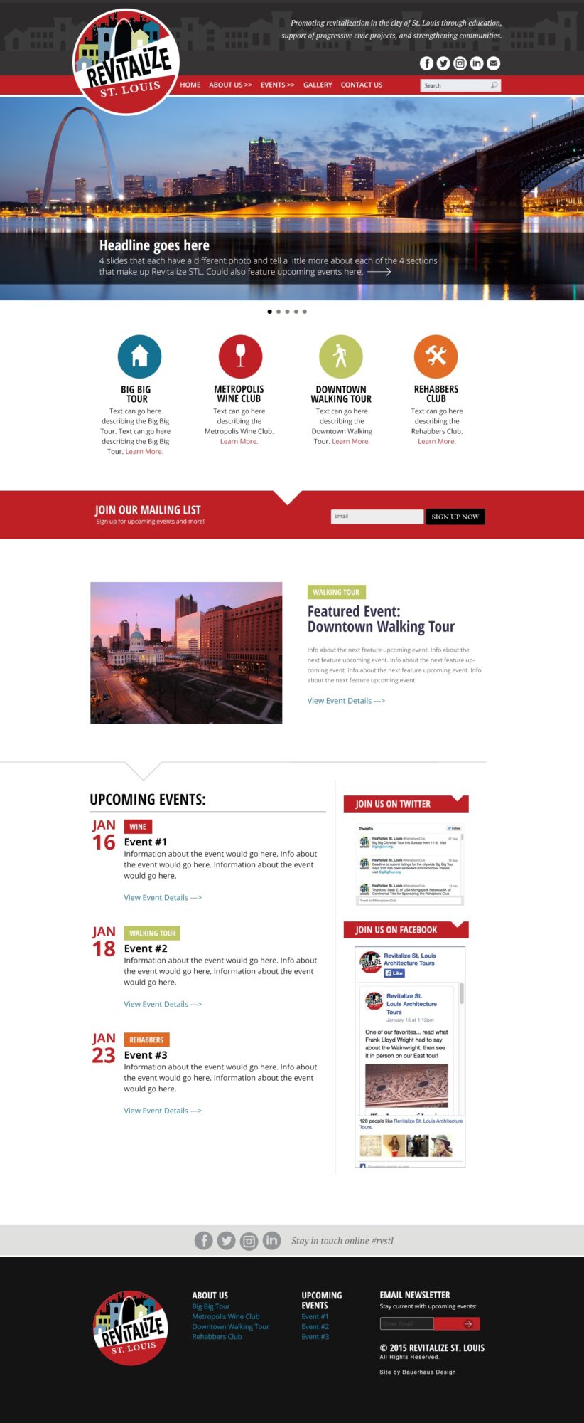 Revitalize WordPress home page website design