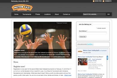 Metro East Volleyball website design