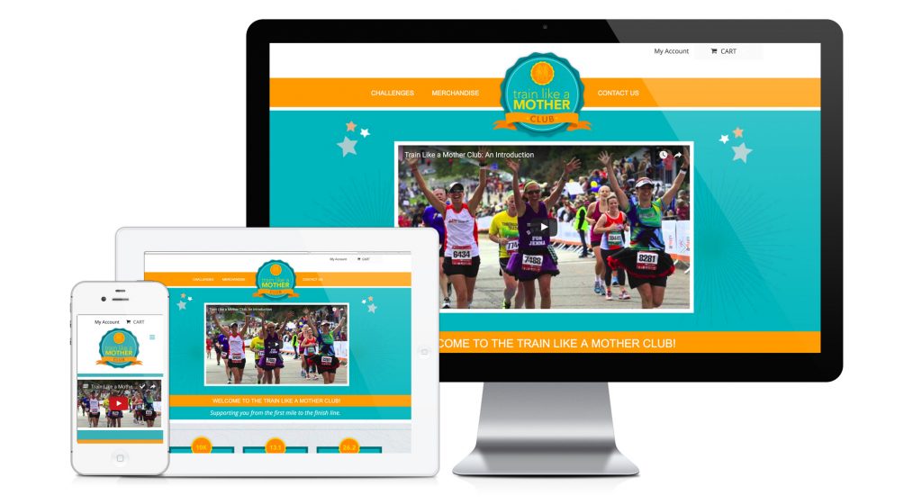 Website design for Train Like a Mother Club & Another Mother Runner Store