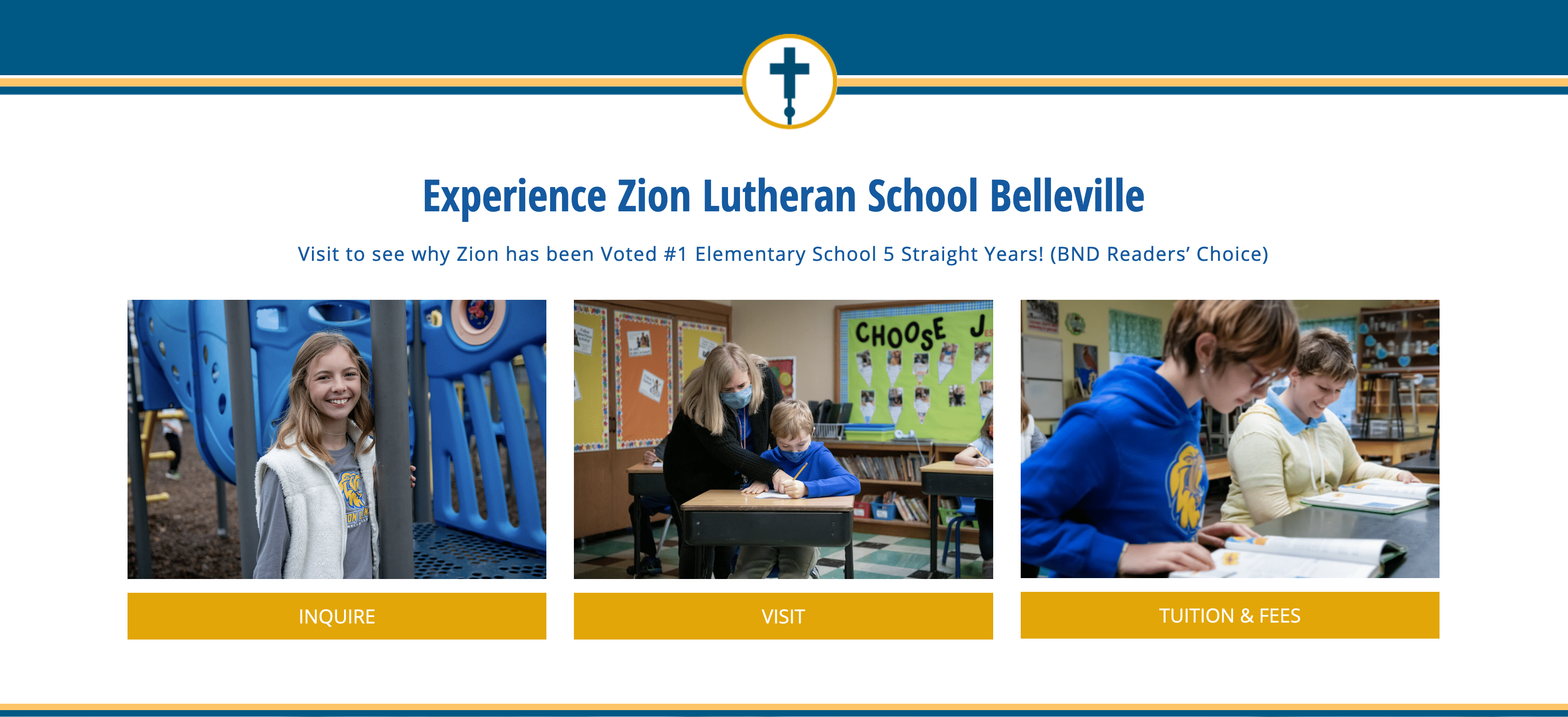 Zion Lutheran School landing page