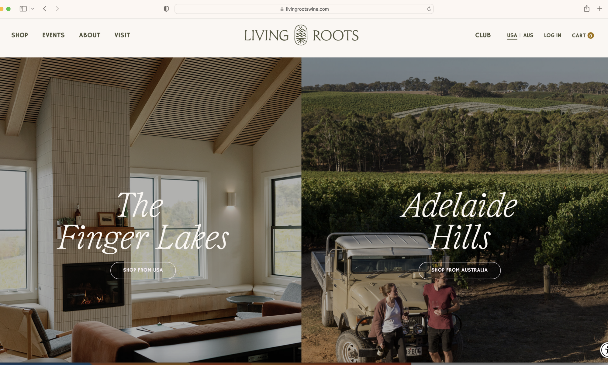 livingroots wine website